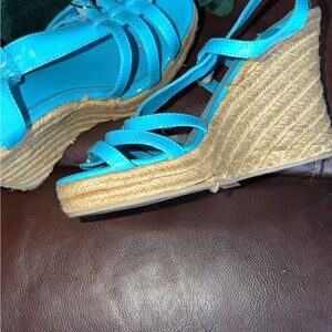 Pulse Turquoise Wedge Sandals